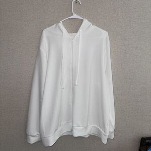 White Long Sleeve Boxy Button Down Shirt